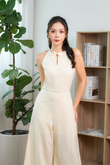 LARRIER HALTER NECK JUMPSUIT (CREAM)