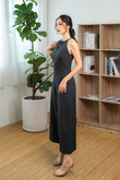 LARRIER HALTER NECK JUMPSUIT (DARK GREY)