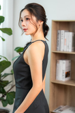 LARRIER HALTER NECK JUMPSUIT (DARK GREY)