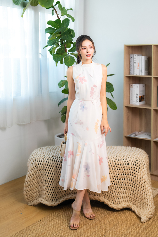 COLBY RUFFLES MIDAXI DRESS (FLORAL)