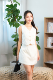 BONNIE BUTTON FRONT VEST TOP (COSMIC LATTE)