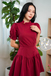 ALLES MANDARIN COLLAR MINI DRESS (RED)