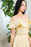 MIA COLD SHOULDER TOP (PALE YELLOW)