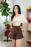 ARIES HIGH WAIST SHORTS (CAFE NOIR)