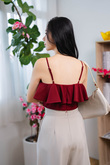 FAYE RUFFLES CROP TOP (RED)