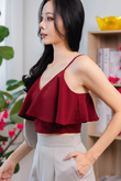 FAYE RUFFLES CROP TOP (RED)