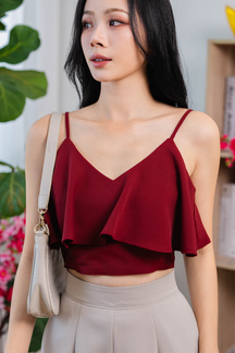 FAYE RUFFLES CROP TOP (RED)