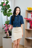 LIN CHEONGSAM CROP TOP (CETACEAN BLUE)