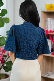 LIN CHEONGSAM CROP TOP (CETACEAN BLUE)