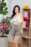 FAYE RUFFLES CROP TOP (CHAMPAGNE)