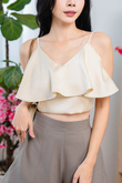 FAYE RUFFLES CROP TOP (CHAMPAGNE)