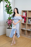 LEANA OFF SHOULDER DRESS (BABY BLUE)