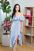 LEANA OFF SHOULDER DRESS (BABY BLUE)