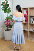 LEANA OFF SHOULDER DRESS (BABY BLUE)