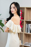 LEANA OFF SHOULDER DRESS (CREAM)