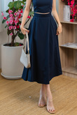 ASHTON FLARE MIDI SKIRT (DARK BLUE)