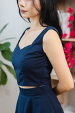 RAFFINA SWEETHEART CROP TOP (DARK BLUE)