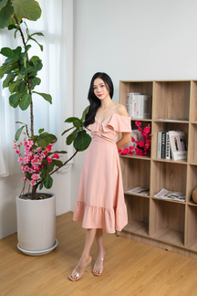 PHEBE COLD SHOULDER DRESS (PINK)