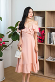 PHEBE COLD SHOULDER DRESS (PINK)