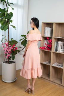 PHEBE COLD SHOULDER DRESS (PINK)