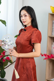 WENN CHEONGSAM DRESS (BURNT ORANGE)