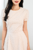 NOVA ROUND NECK MINI DRESS (PEACH)