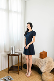 NOVA ROUND NECK MINI DRESS (BLUE)