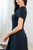 NOVA ROUND NECK MINI DRESS (BLUE)