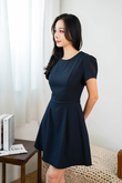 NOVA ROUND NECK MINI DRESS (BLUE)
