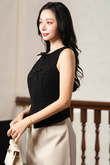 REIKO SELF TIE RIBBON TOP (BLACK)