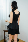 XANDRA SQUARE NECK LONG TOP (BLACK)