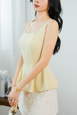 XANDRA SQUARE NECK LONG TOP (YELLOW)