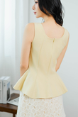 XANDRA SQUARE NECK LONG TOP (YELLOW)