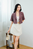 CAMDEN CROPPED BLAZER BLOUSE (PURPLE)