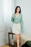 FENCY FLOUNCE SLEEVES TOP (MINT)