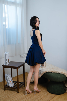 JASE BALLOON HEM MINI DRESS (BLUE)