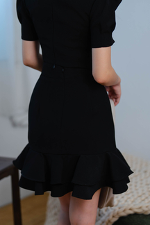 ROSALIA LAYERED HEM SKORT (BLACK)