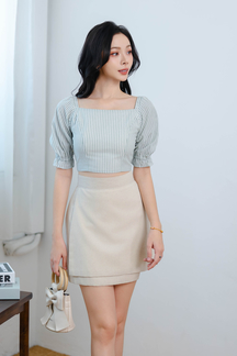 KINSLEY HIGH WAIST SKORTS (BEIGE)