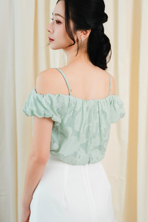 GRADY COLD SHOULDER TOP (GREEN)