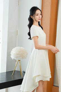 JOAN HIGH LOW DRESS (WHITE)