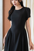 VENNY ROUND NECK MAXI DRESS (BLACK)