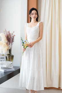 HALLE FRILL SLEEVES CROP TOP (WHITE)