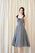 JANET SELF TIE RIBBON DRESS (BLACK CHECKERED)