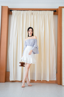 BILLA FLOUNCE LONG SLEEVES TOP (LIGHT GREY)