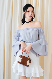 BILLA FLOUNCE LONG SLEEVES TOP (LIGHT GREY)