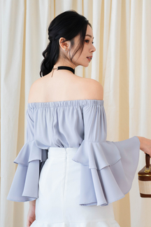 BILLA FLOUNCE LONG SLEEVES TOP (LIGHT GREY)