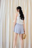 BROOKE ELASTICATED WAIST SHORTS (LIGHT GREY)