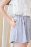 BROOKE ELASTICATED WAIST SHORTS (LIGHT GREY)