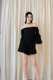 BILLA FLOUNCE LONG SLEEVES TOP (BLACK)