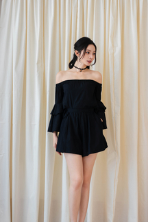 BROOKE ELASTICATED WAIST SHORTS (BLACK)